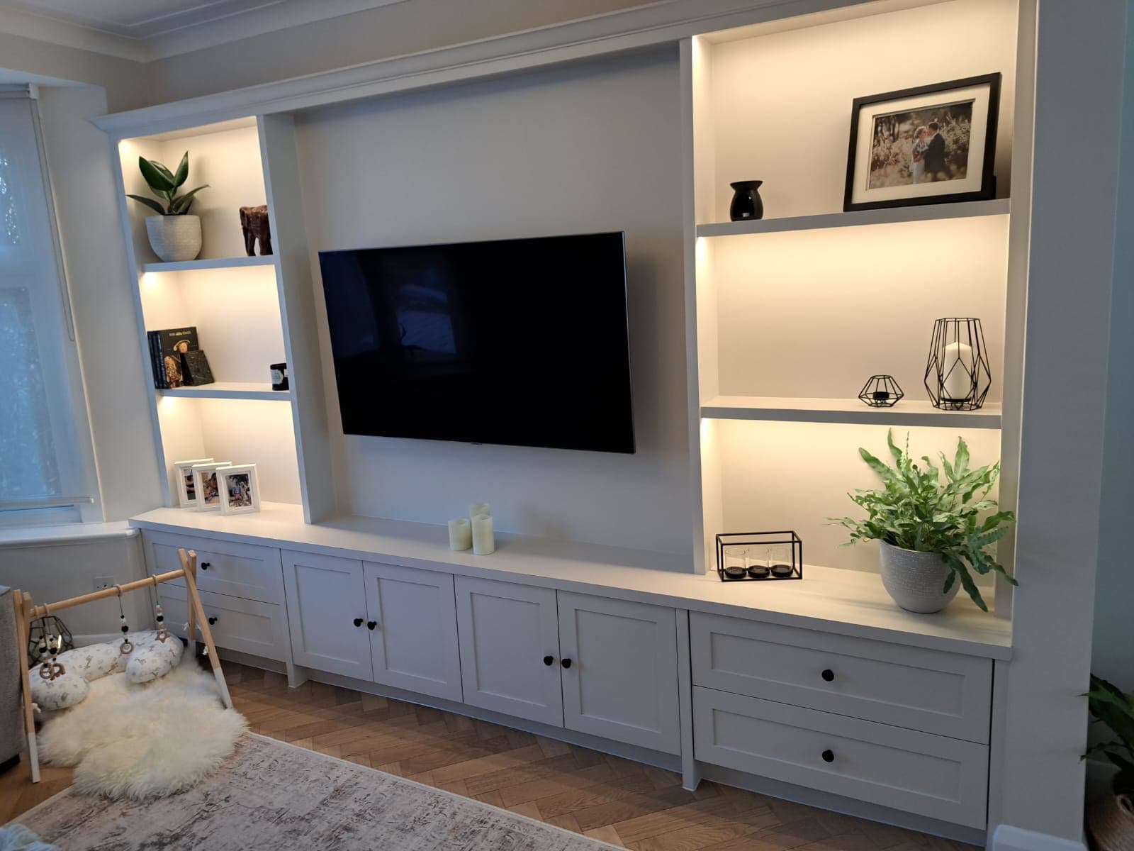 Custom Built-In Media Wall & Storage Unit Installation cover